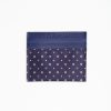 Clearance E.Marinella Dark Blue Leather And Silk Credit Card Holder 5 Compartments