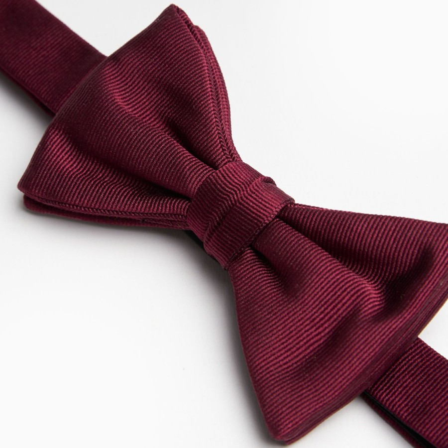 Wholesale E.Marinella Burgundy Pre-Knotted Silk Bowtie - Solid Color