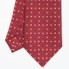 Online E.Marinella Burgundy Sartorial Classic Silk Tie - Small Flower Pattern