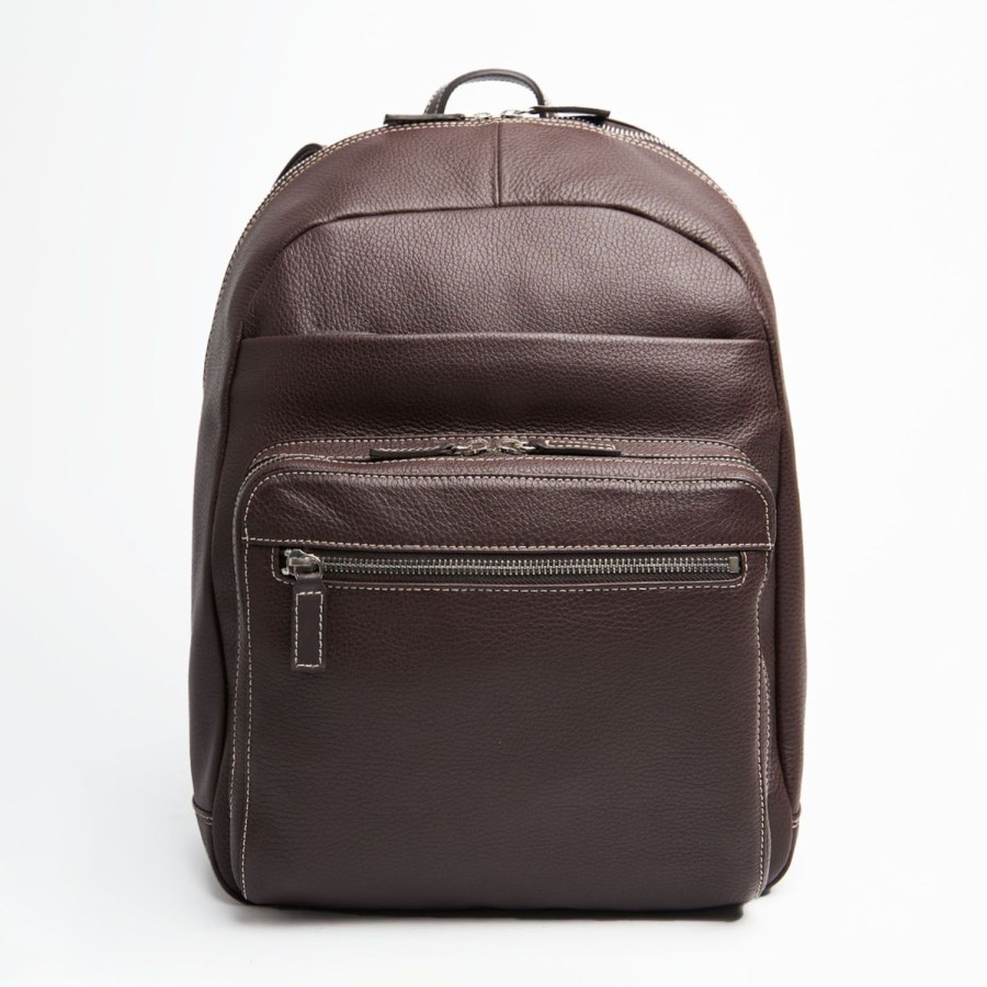 Hot E.Marinella Dark Brown Leather Back Pack