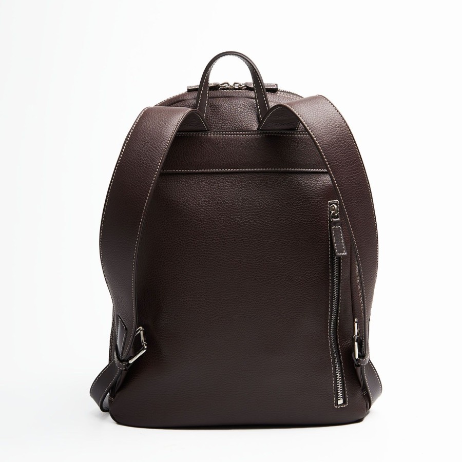 Hot E.Marinella Dark Brown Leather Back Pack