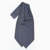 Clearance E.Marinella Dark Grey Silk Ascot Tie - Small Flower Pattern