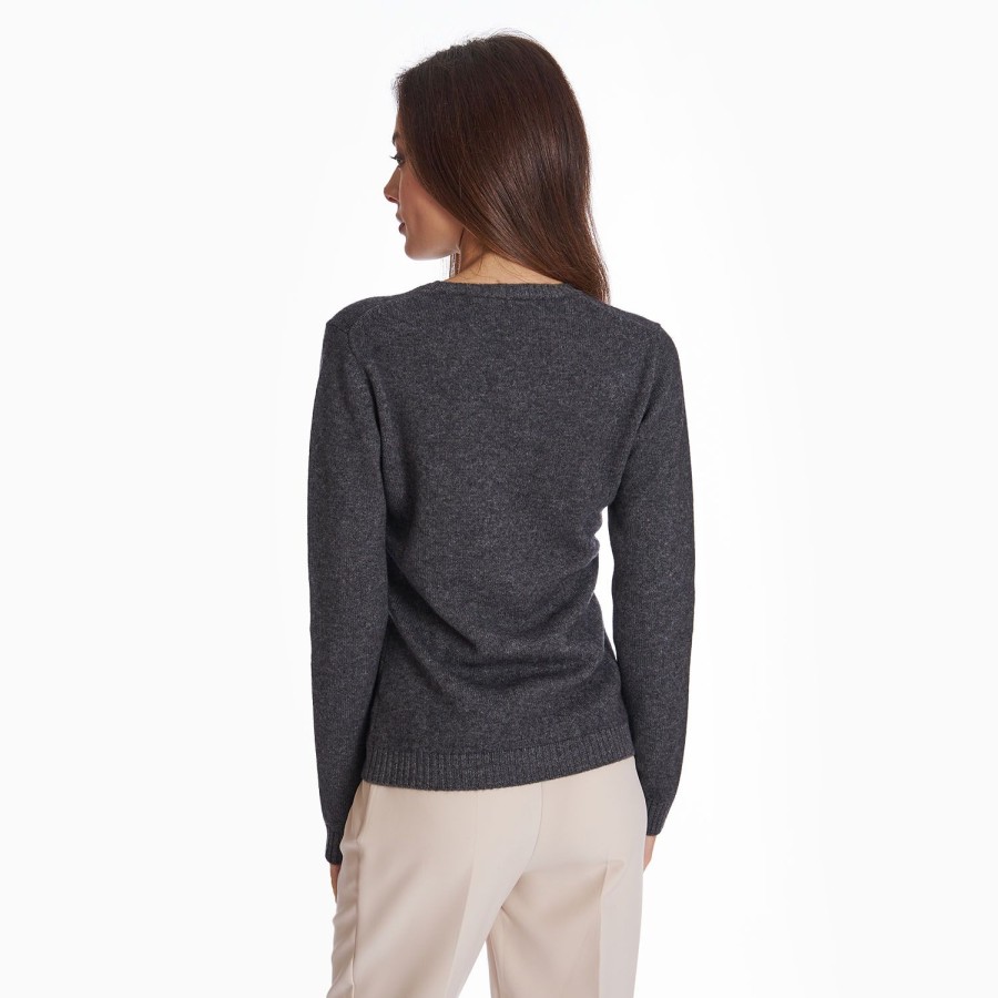 Wholesale E.Marinella Grey Wool And Cashmere Crewneck