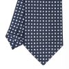 Online E.Marinella Dark Blue Sartorial Classic Silk Tie - Small Flower Designs