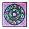 Wholesale E.Marinella Pink Silk Scarf 90 - The Wheel Of Seasons