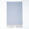 Hot E.Marinella Powder Blue Pure Cashmere Fringed Scarf