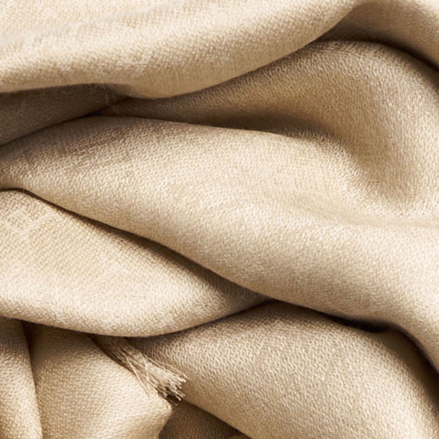 Hot E.Marinella Beige Em Logo Scarf In Wool And Cashmere