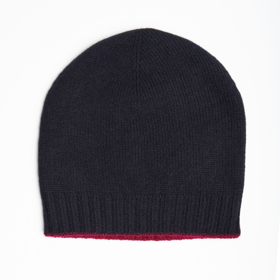 Online E.Marinella Blue And Red Bicolor Cashmere Beanie