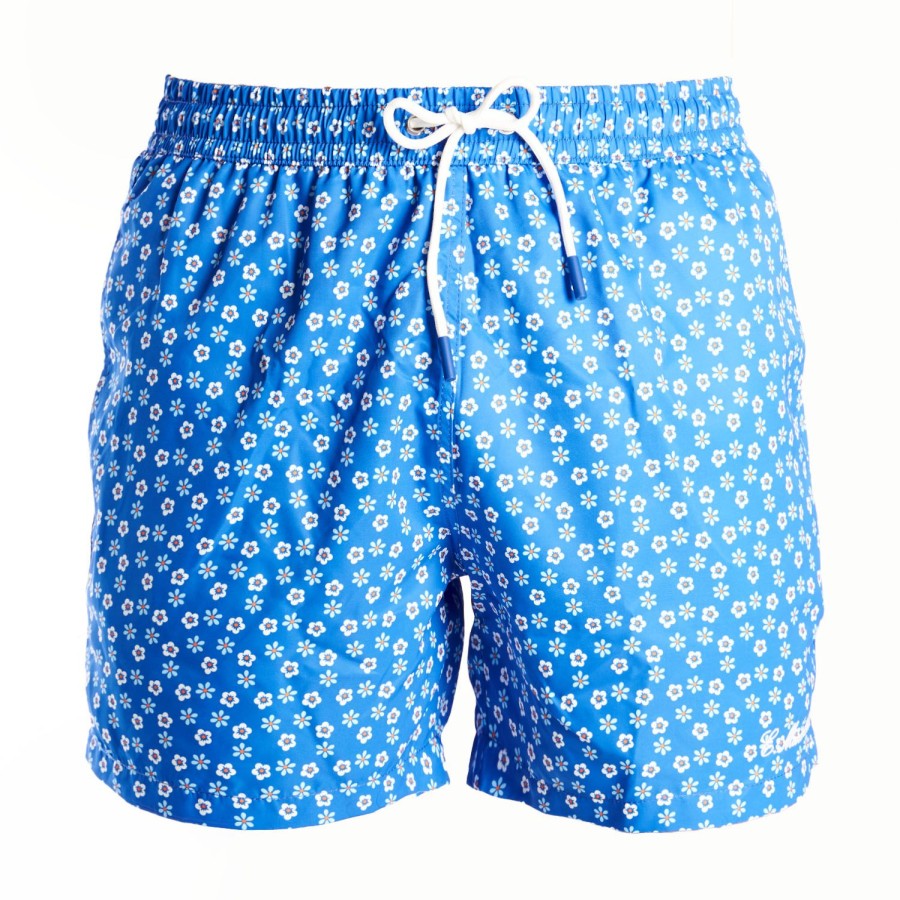 Wholesale E.Marinella Light Blue Swim Shorts- Large Patterns