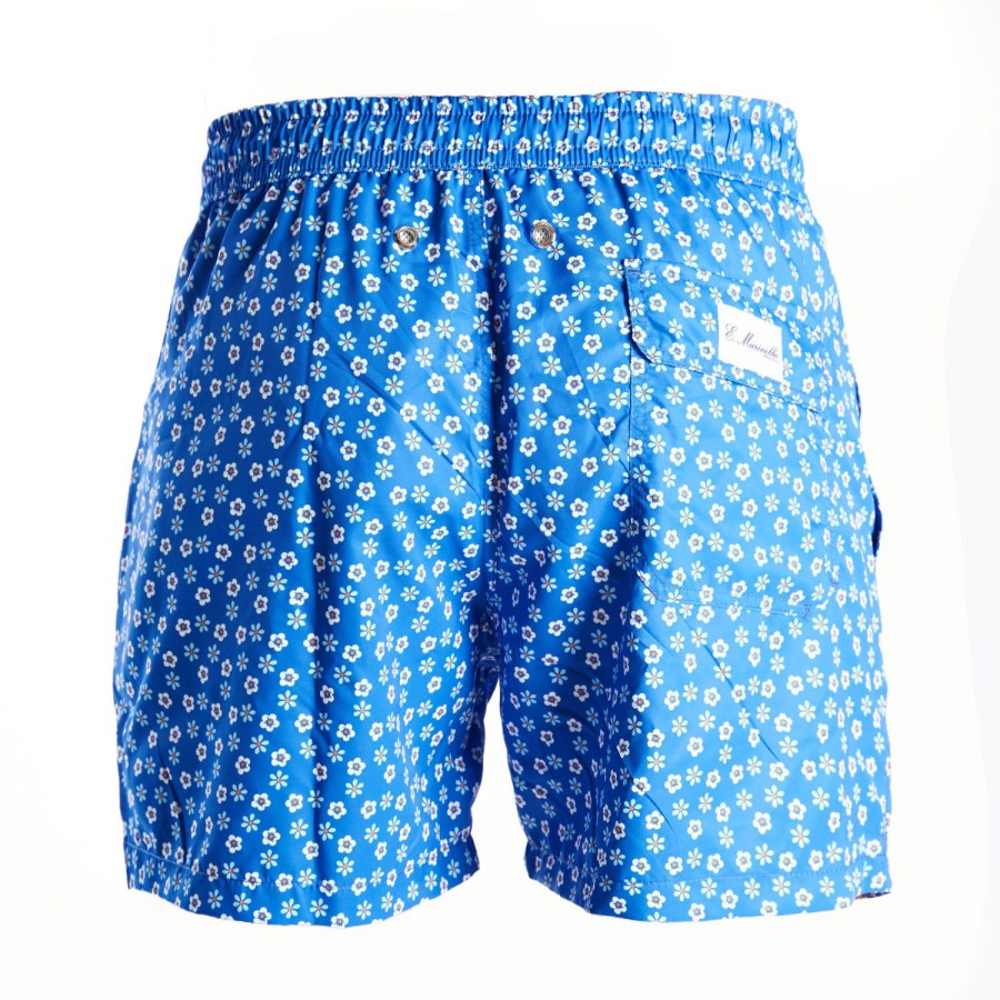 Wholesale E.Marinella Light Blue Swim Shorts- Large Patterns