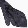 New E.Marinella Dark Blue 9 Fold Sartorial Silk Tie Small Flower Pattern