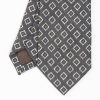 New E.Marinella Dark Grey Sartorial Linen Tie - Geometric Large Patterns