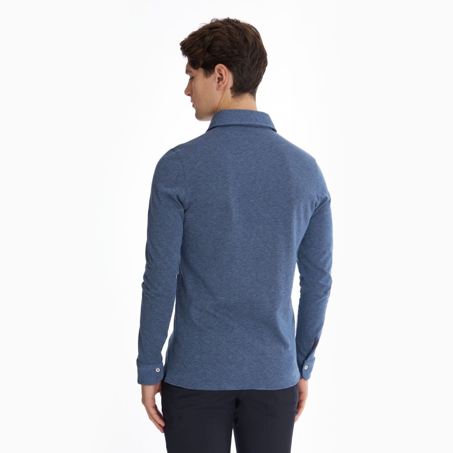 New E.Marinella Blue Shirt In Cotton And Cashmere