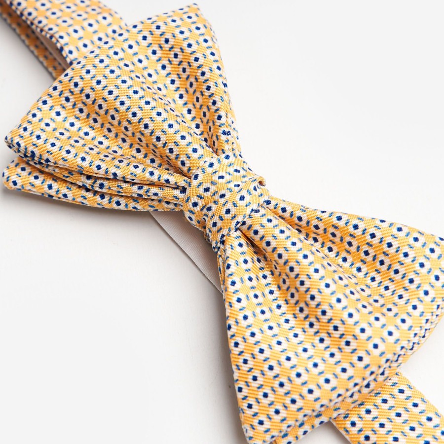 Wholesale E.Marinella Yellow Pre-Knotted Bowtie - Small Geometric Pattern