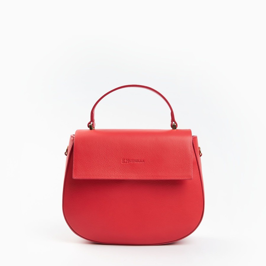 Wholesale E.Marinella Red Smooth Leather Cleo Bag