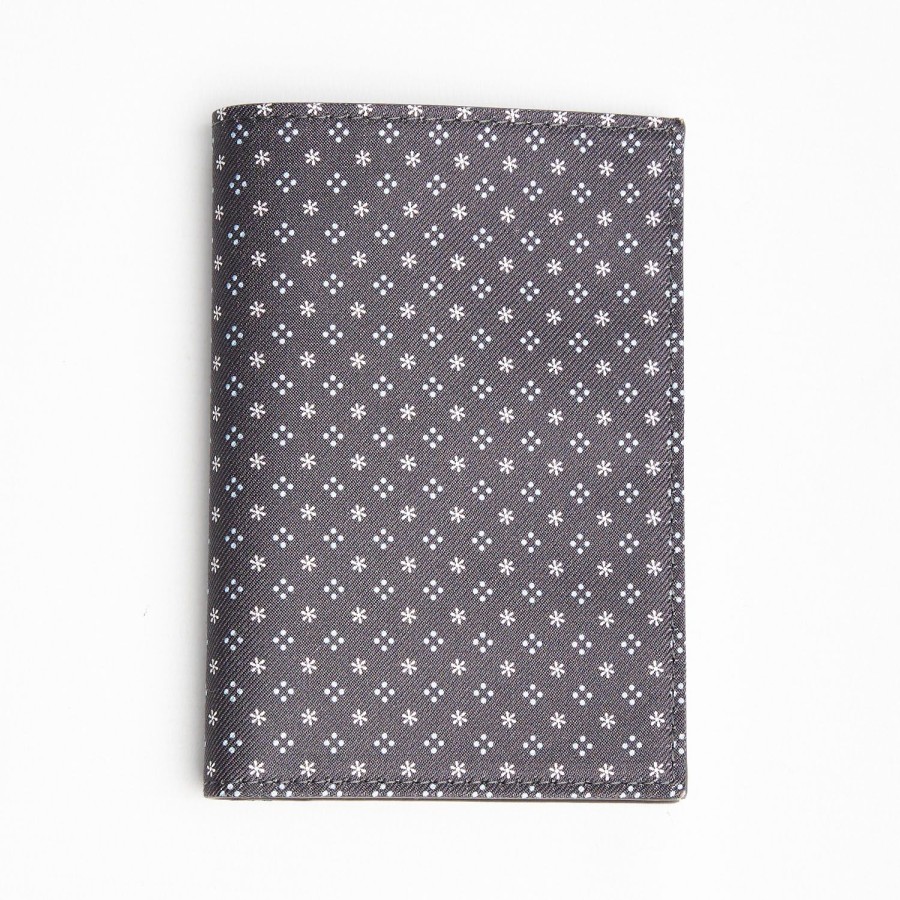 Wholesale E.Marinella Dark Grey Vertical Wallet In Silk And Leather