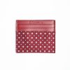 Clearance E.Marinella Burgundy Leather And Silk Credit Card Holder 5 Compartments