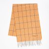 Hot E.Marinella Orange Wool Plaid Fringed Scarf