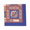 Best E.Marinella Soft Blue And Brown Wool Stole - Floral Pattern