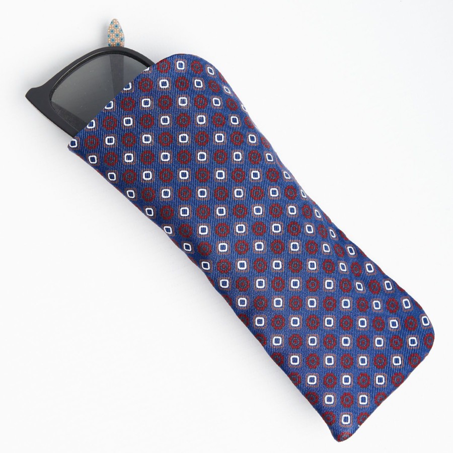 Online E.Marinella Blue Silk Glasses Case