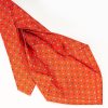 New E.Marinella Orange 7 Fold Sartorial Silk Tie - Small Flower Pattern