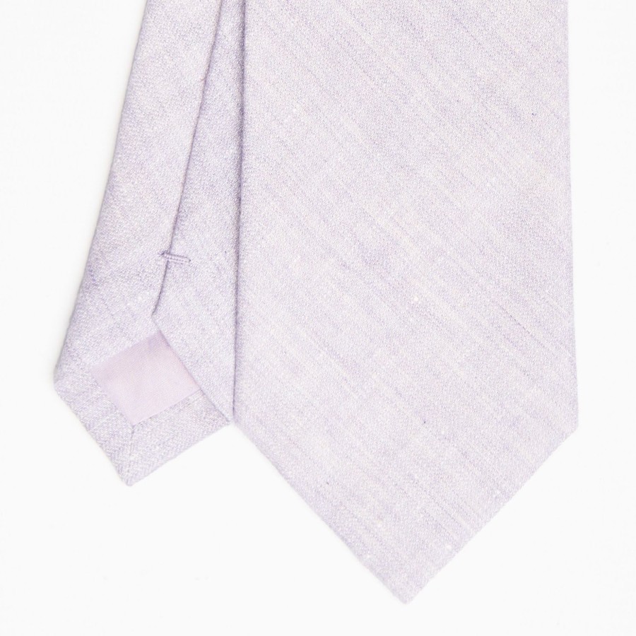 Online E.Marinella Liliac Sartorial Linen And Cotton Tie Solid Color