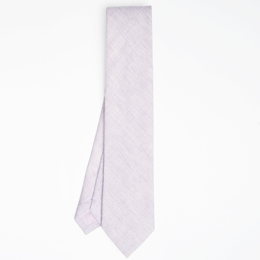 Online E.Marinella Liliac Sartorial Linen And Cotton Tie Solid Color