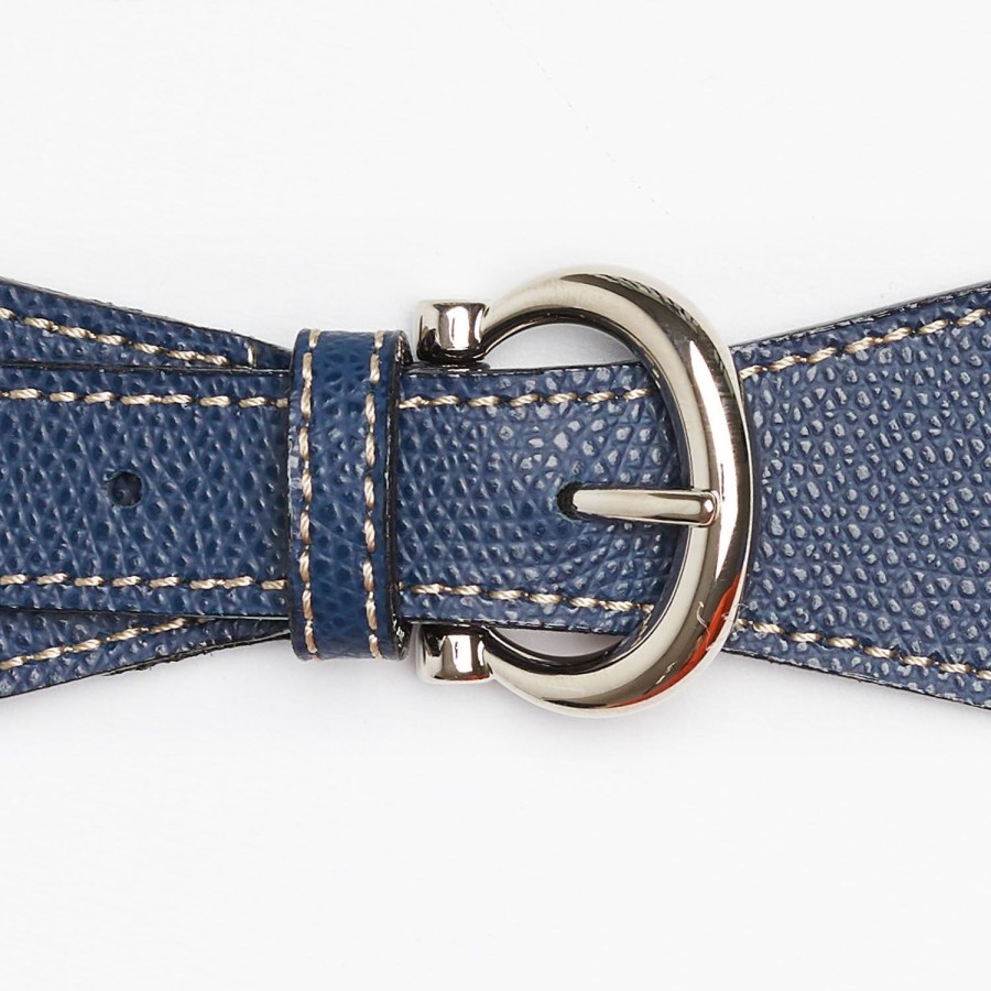 Hot E.Marinella Blue Leather Scarf-Buckle