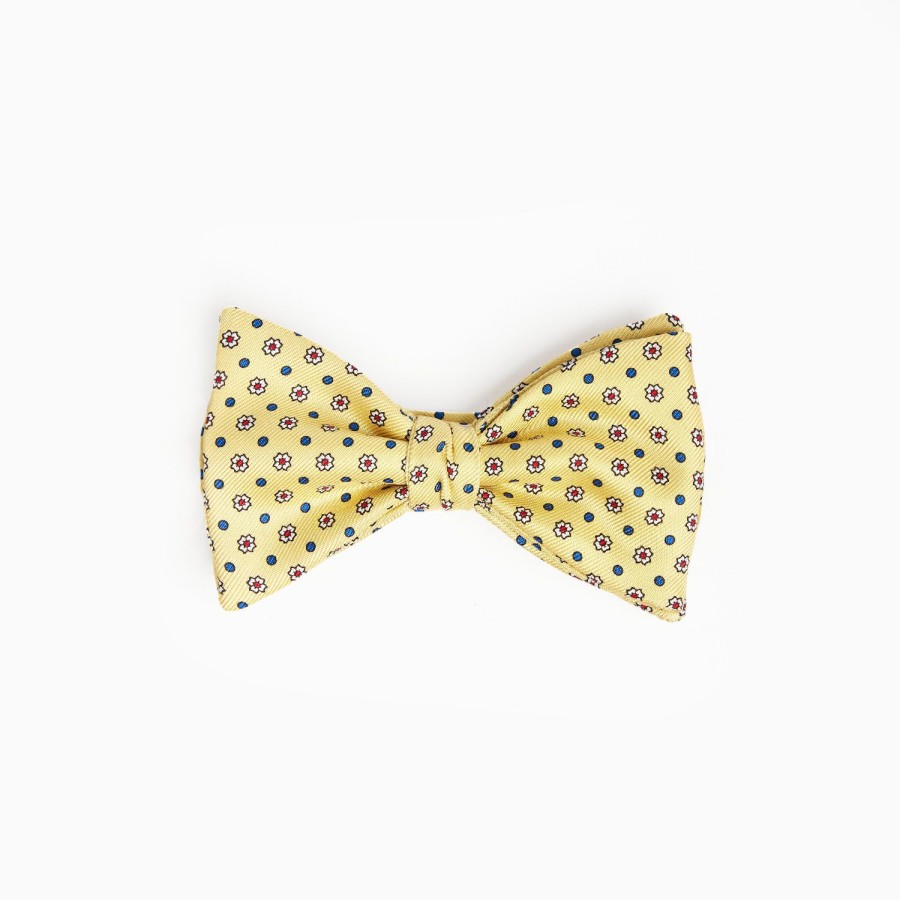 Best E.Marinella Yellow Pre-Knotted Silk Bowtie - Small Flower Pattern